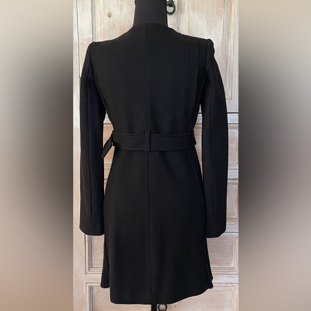 Pinko Classic Black Belted Pea Coat - Picture 2 of 5